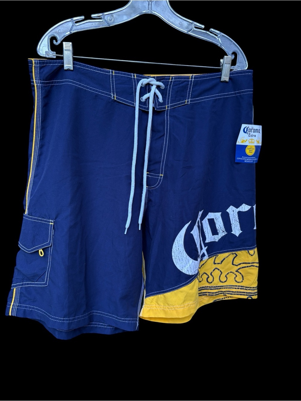 NWT Men’s Corona Navy and Yellow Men’s Swim Board Shorts